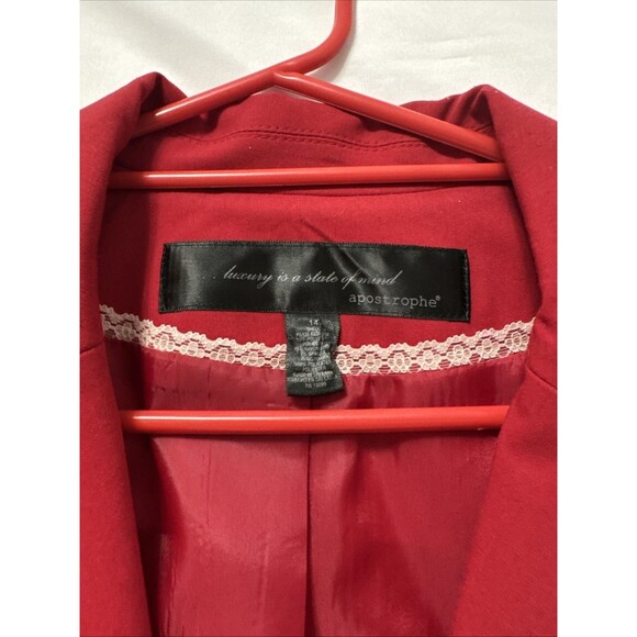 Apostrophe Women’s Red Blazer Size 14 - Picture 3 of 11